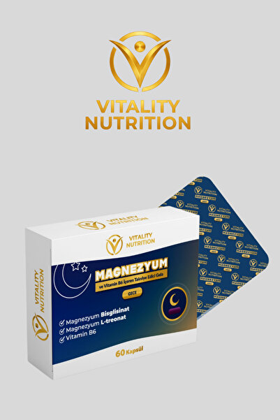 Vitality Nutrition مغنيسيوم نايت 60 كبسولة (بيسجليسينات + إل-تريونات + فيتامي...