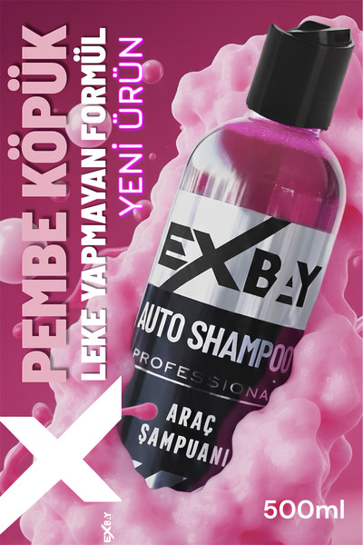 EXBAY Pembe Renkli Leke Yapmayan Köpük Oto Yıkama Şampuanı 500ml