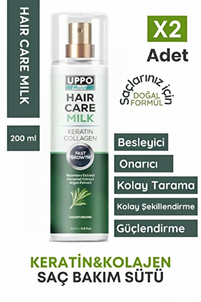 UPPO MOİST Besleyici biotin&Keratin Kolajen Saç Bakım Sütü 200 ML 2 li paket