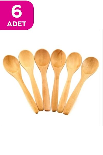 ZUZU MADE Bambu 6'lı Bal Reçel Şeker Ölçü Ve Baharat Kaşığı 13 Cm - 6 Adet Reçel Kaşığı Tatlı Kaşığı Bal Kaşığı 13 cm