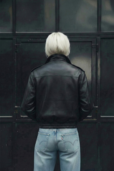 Delpino Oversize Γυναικείο Δερμάτινο Μπουφάν