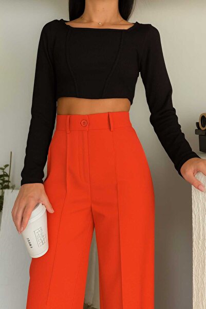 LAVA FASHION Çimalı Slim Fit Fit Women's Loose 90's High Loose Leg Slim Fit Fit Palazzo Pants