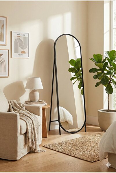 Marsah Home Oglinda De Podea Cu Suport Helis 180x50 Cm Negru