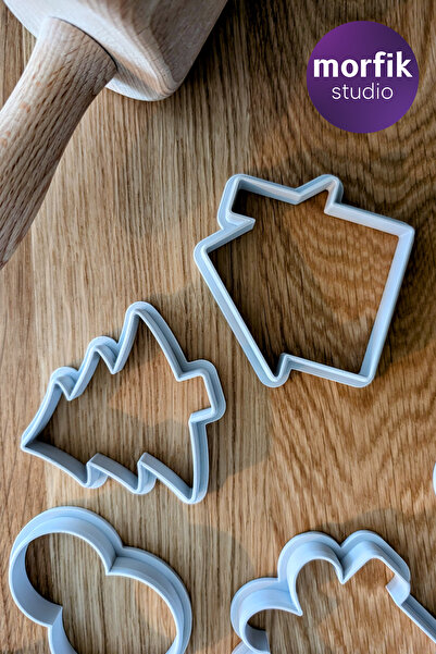 meldeco3d Christmas Cookie Mold Set, 10-Piece Christmas and New Year Shapes, Christmas Themed Cookie Mold