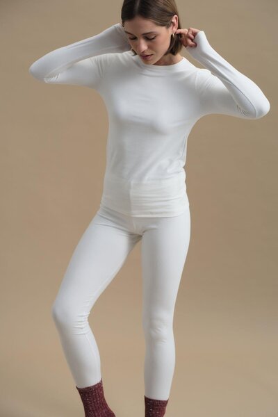 C&City Kadın Uzun Kol Bisiklet Yaka Termal Takım 405152 / 409003 Ekru