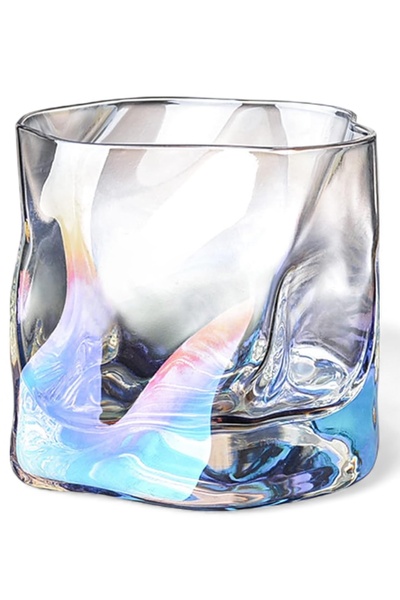 Yenigeldi 4 Adet 250ml Gökkuşağı Yanardöner İskandinav Tarzı Bükülme Cam Visk...