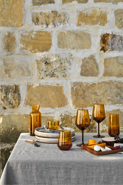 Rakle New Iconic Set of 4 Soft Drink Glasses Amber 470 Cc