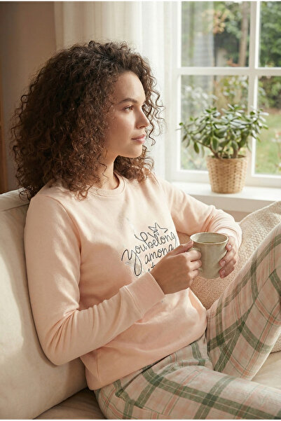 Bravie Luxury Thermal among Stars Patterned Women's Fleece Winter Pajama Set – 42058