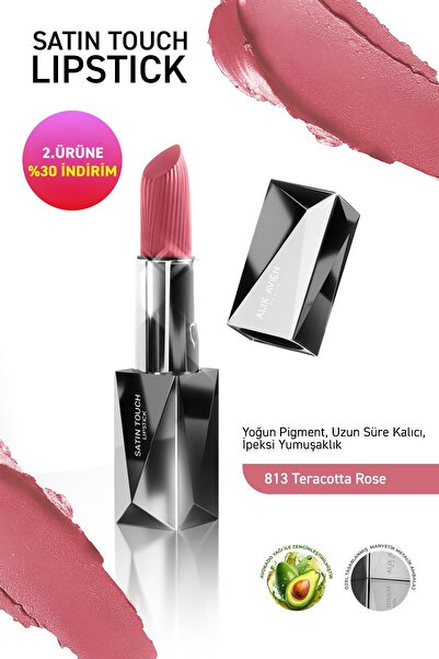Alix Avien Uzun Süre Kalıcı Nemlendirici Pürüzsüz Etkili Yarı Mat Ruj - Satin Touch Lipstick 813 Teracotta Rose