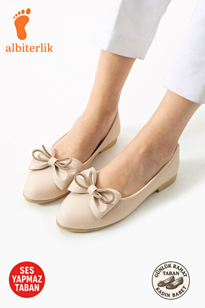 AlbiShoes حذاء راقصة الباليه اليومي للنساء من Bowknot، نعل مريح، حذاء راقصة ا...