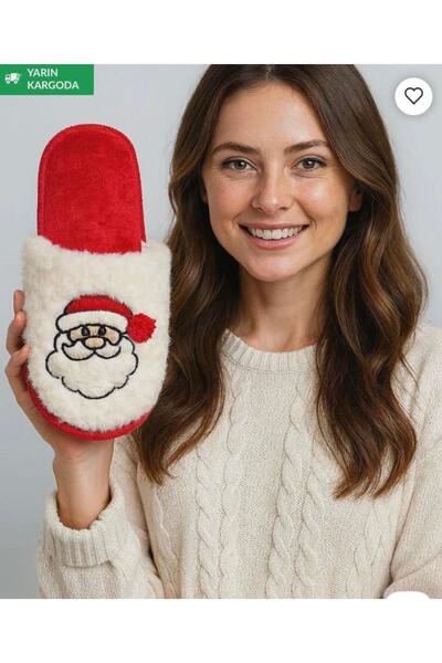STOCON Fluffy House Slippers with Santa Claus Figure Christmas Special Design House Slippers Non-Slip Sole Noel103
