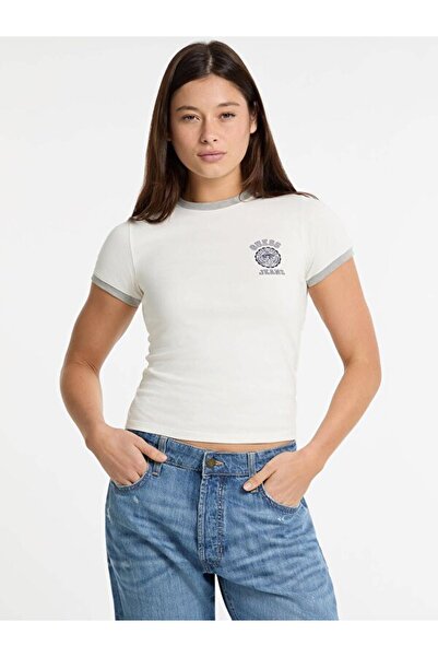 Guess Γυναικείο μπλουζάκι με λεπτή εφαρμογή τζιν Ss Slim Stamp