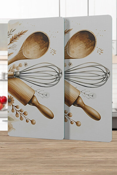 Decovetro Glass Coffee Tableware Presentation Tray Set of 2 Kitchenware Patterned 30 X 15 cm