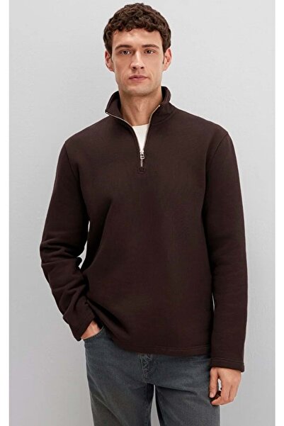 Mavi 0S10519 Half Zipper Men's Sweatshirt Brown
