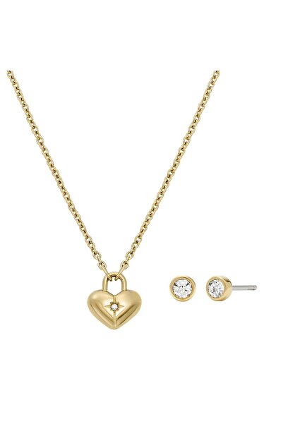 Fossil JF04881SET Kalpli Kadın Kolye ve Küpe Seti
