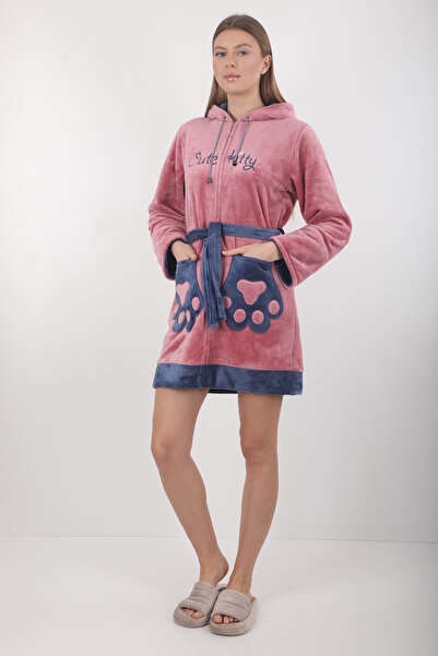 Wild Love Γυναικείο κοντό φόρεμα με κουκούλα με φερμουάρ 100% μπαμπού