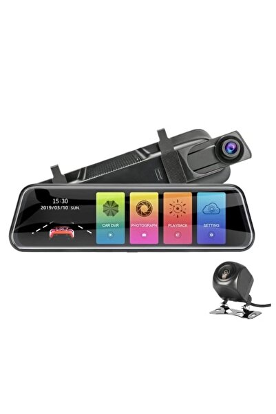 Denx 4K Mirror Dash Cam with 10-Inch Touch Screen, Advanced Night Vision, and 170 Degree Dot Lens