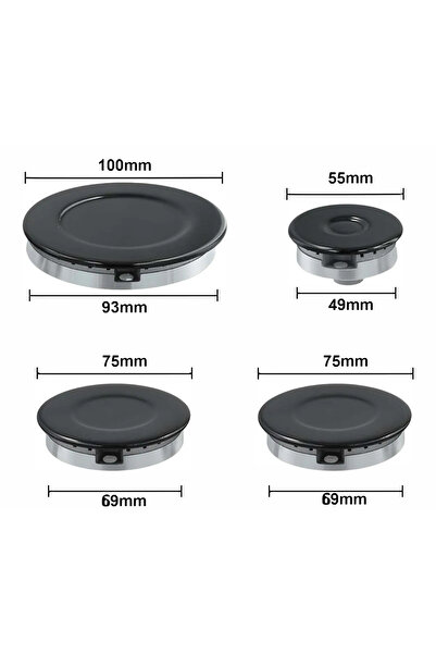 Arçelik Σετ καυστήρα και καπακιού φούρνου 8 τεμαχίων συμβατό με μεγάλες μάρκες (ΜΗ ΣΥΜΒΑΤΟ ΜΕ PROFİLO-BOSCH-SİEMENS)