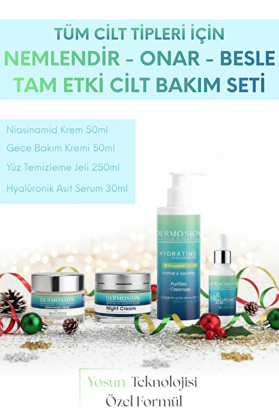 dermosion Yılbaşı Özel Cilt Bakım Seti Tam Etki Nemlendir ve Yenile Peptit - ...