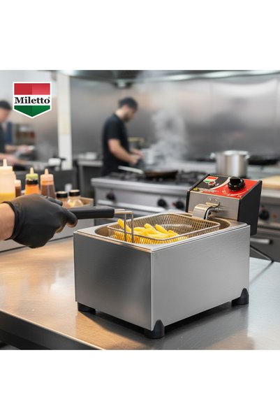 Miletto 5 Lt Elektrikli Sanayi Tipi Paslanmaz Çelik Fritöz - MF5