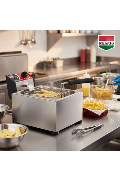 Miletto 5 Lt Elektrikli Sanayi Tipi Paslanmaz Çelik Fritöz - MF5