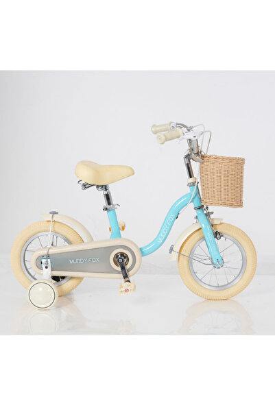 Aspire Books Kids’ bicycle for ages 2–5 with adjustable height, storage basket, and stabilizer wheels - Sky blue