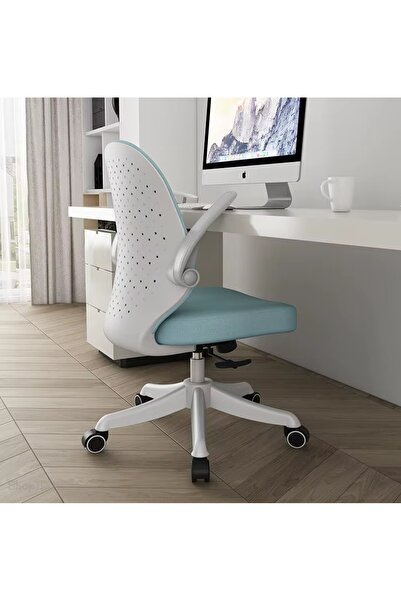 Marcoshop Scaun ergonomic reglabil pentru copii – Material respirabil cu spumă și bază stabilă, albastru
