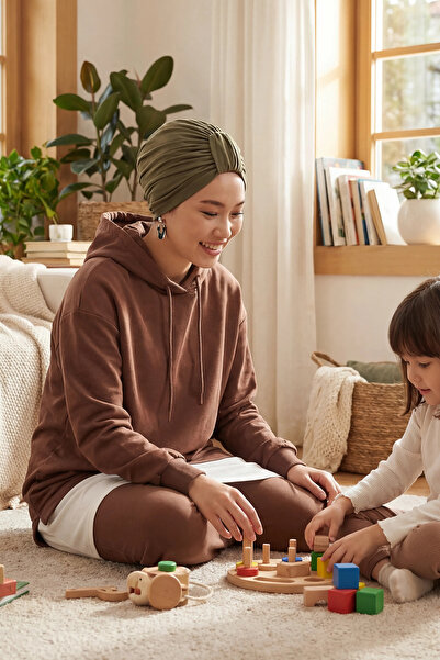 Aisha's Design Combed Cotton Bone,B-68,Khaki Green