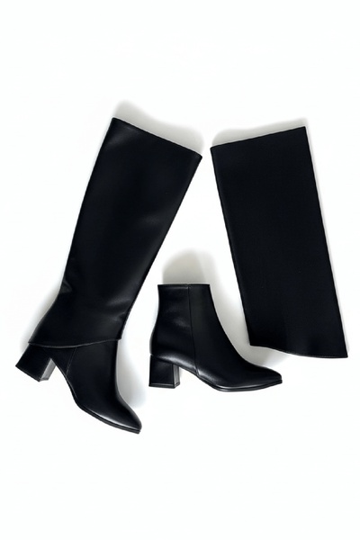 DİVOLYA Μπότες και μπότες καθημερινής χρήσης Lash από μαύρο λουστρίνι με κοχλία (Ύψος τακουνιού 5 cm)