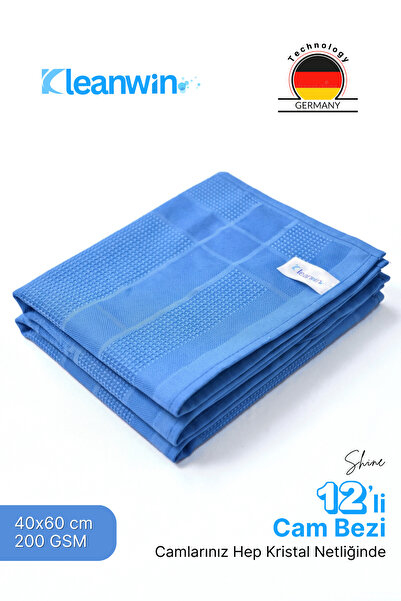 Kleanwin مجموعة من 12 قطعة قماش تنظيف الزجاج من الألياف الدقيقة مقاس 40×60 سم...