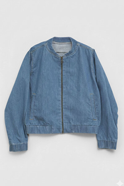 Bluewhite Kadın Açık Mavi Bomber Denim Ceket