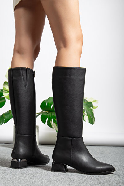 AYAKKABI MEET Dámské černé kozačky na podpatku