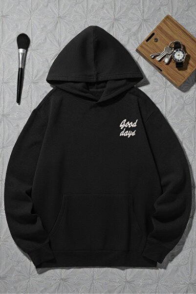uyguntarz Unisex Good Days εμπριμέ φούτερ μεγάλου μεγέθους