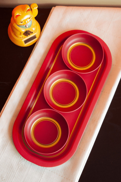 Sarkap Home 3'lü Çerezlik ve Sunumluk Tepsi Seti - Kırmızı