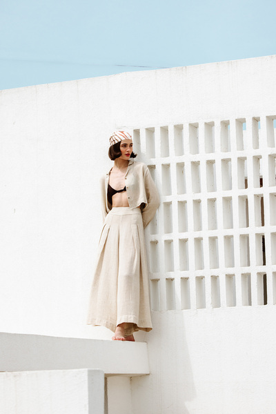 İKİKIZ Linen Look Comfortable Cut Trousers