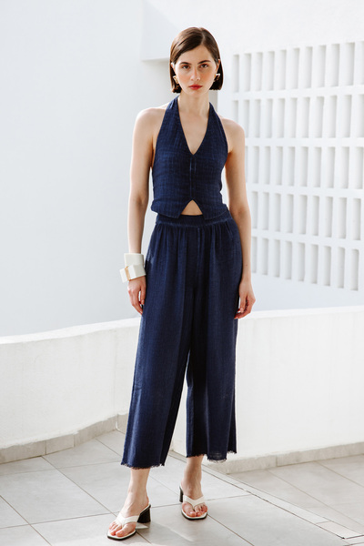 İKİKIZ Linen - Relaxed Cut Navy Pants