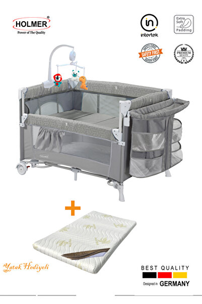 Holmer Dönenceli Maxi Comfort Coolstyle Anne Yanı Premium Oyun Parkı Gri Aloe...