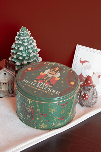 Sarkap Home 3,4 L Nutcracker Metal Saklama Kutusu - Yeşil - 190x120 mm