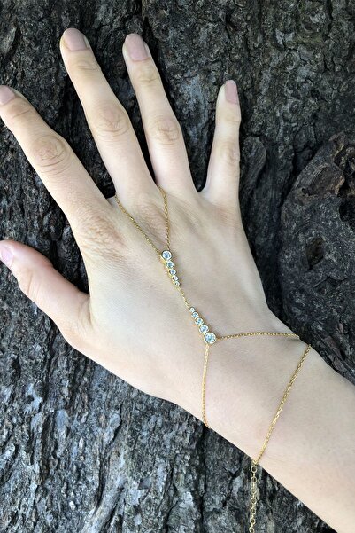 SUNSHINE 925 Ayar Gold Kaplamalı Beyaz Taşlı Tasarım Gümüş Şahmeran