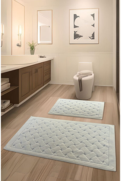 FeelHome مجموعة سجادة حمام فاخرة للغاية من القطن بنسبة 100%، ناعمة وفائقة الامتصاص، مكونة من قطعتين