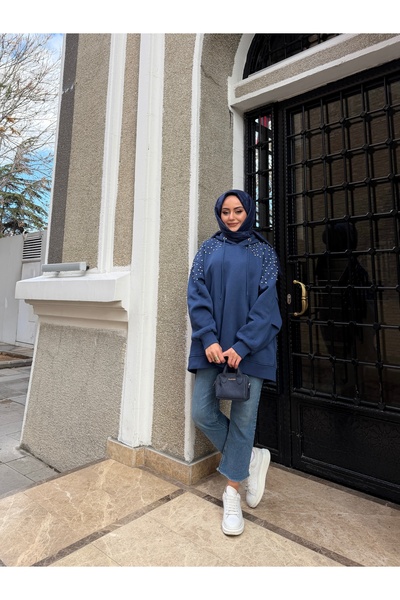 W WARGA Stone Detail Hooded Sweatshirt