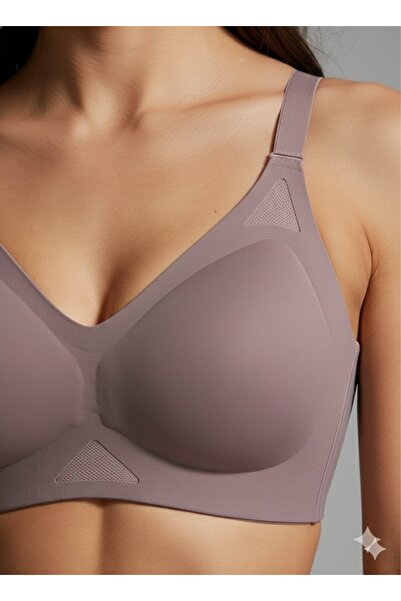 SWEETKORSE Laser Cut Mesh Detailed Seamless Removable Padded Gathering Push u...