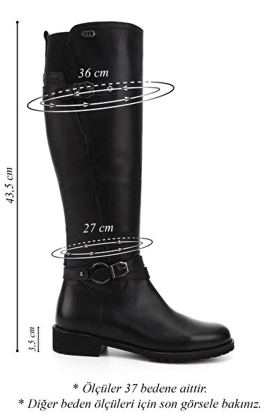 GÖNDERİ(R) Dámské/dívčí černé kozačky na zip s gumovou podrážkou z pravé kůže