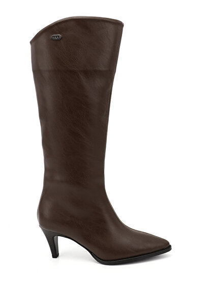 GÖNDERİ(R) Women's Brown Pointed Toe Thin Heeled Boots