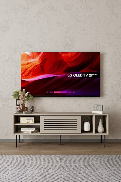 Furnitt Home Umay Bej Kumtaşı 160 cm TV Ünitesi (100% MDF&Metal Ayak)