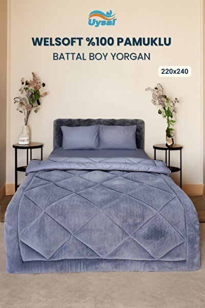 UYSAL WELSOFT AKFİL YORGAN BATTAL BOY 220x240 ANTRASİT