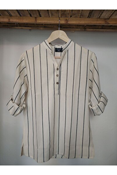 buldanium Buldan Bezi Pamuklu Çizgili Gömlek