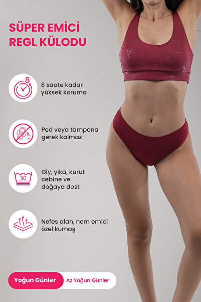 PEDDON Cadou de Anul Nou Cherry Super Absorbant Ultra-Higienic, eficient pe tot parcursul zilei, rezistent la scurgeri, chiloți menstruali pentru perioada menstruală