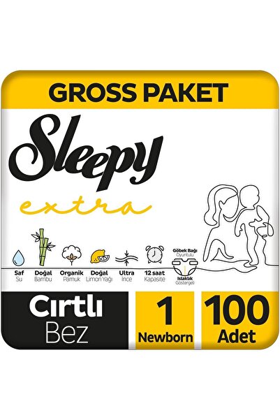 Sleepy Extra Günlük Aktivite Gross Paket Bebek Bezi 1 Numara Newborn 100 Adet