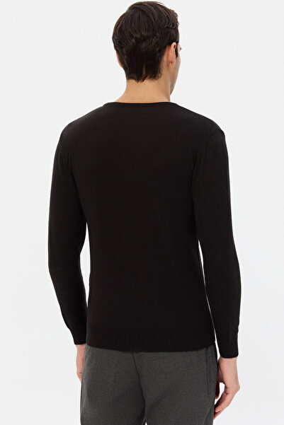 D'S Damat Ds Damat Regular Fit Black Plain Sweater